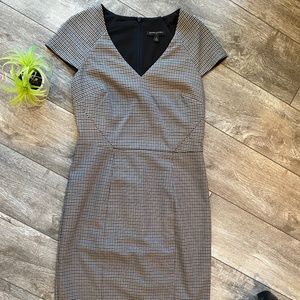 Plaid Banana V-Neck Dress - Size 8